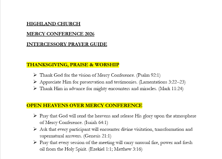mercy conference prayers