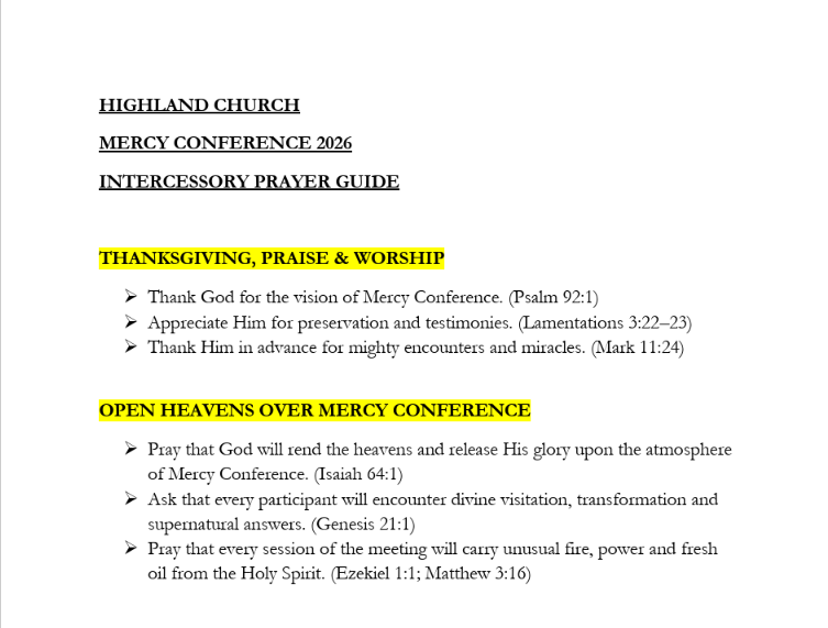 Mercy Conference Prayer Guide