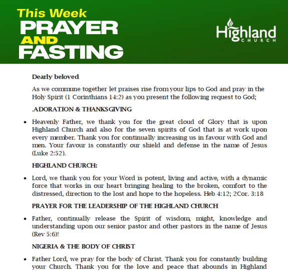 prayer and fasting